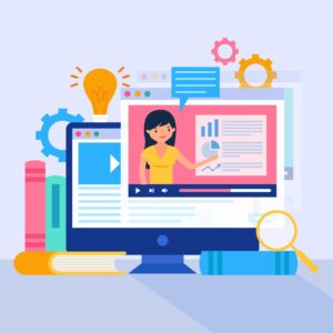 Dibujo de una pantalla de ordenador reproduciendo un video.