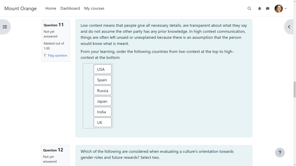 tipus de pregunta Ordenar