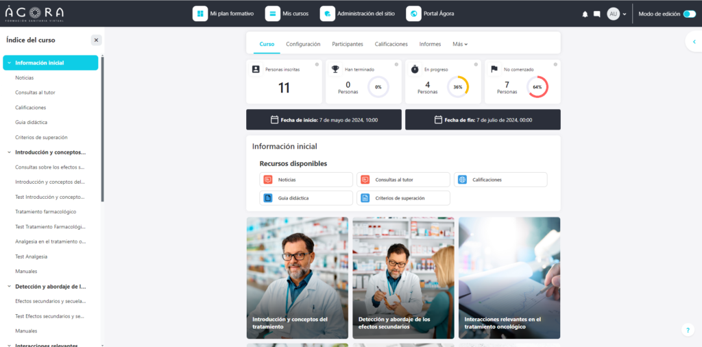 exemple curs moodle lms