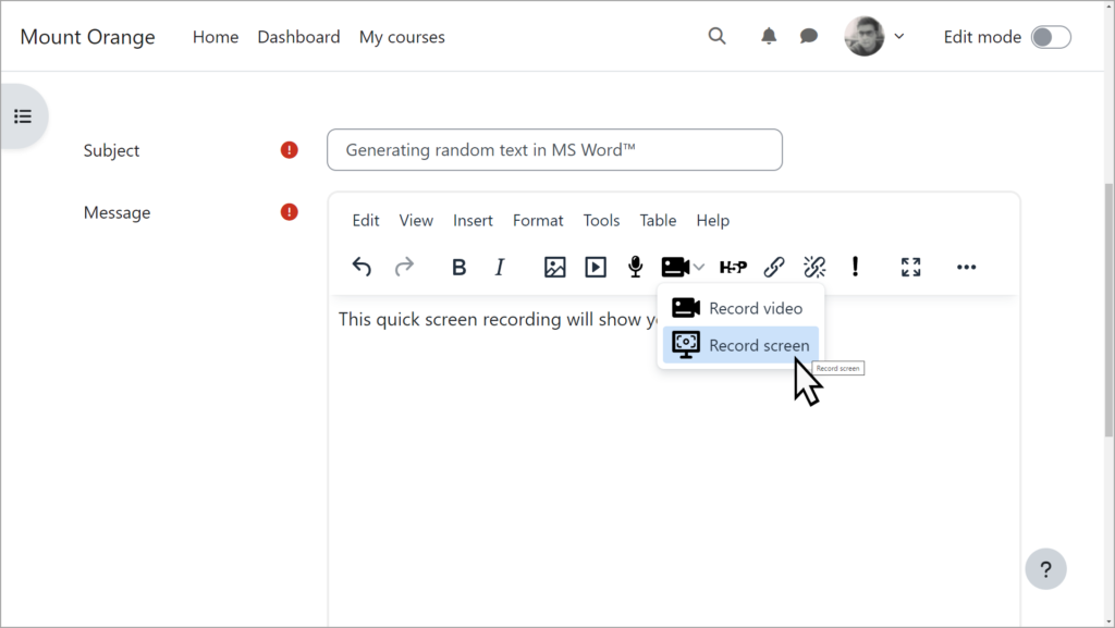 gravació pantalla moodle 4.5
